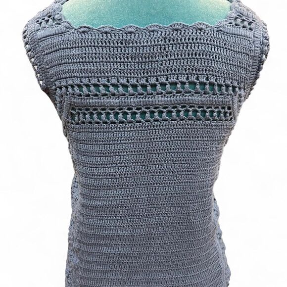 Massimo Dutti Silk Cotton Crocheted Knit Tank Top Size S - Picture 3 of 6